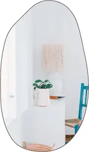 BOMINICA Irregular Wall Mirror Asymmetrical Mirror Frameless Mirror for Bathroom