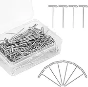 100 Pcs Wig Pins T Pins 1 Inch Jewelry T Pin T Shape Sewing Pins for Blocking Knitting Stainless Steel Wig T Pins Wig Straight Pins with A Storage Box for Knitting Crocheting Modelling and Crafts