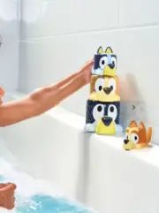 4pc Bluey Family Bath Toy Stack & Pour Water Fun in Bath time Stacking toy