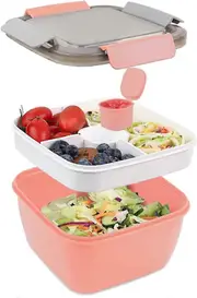 Lunch Box 1500ML, Bento Box Bento Box with Compartment and Fork, Salad Boxes with Sauce Box Leak-Proof Eco-Friendly Airtight Bento Boxes, Bento Lunch