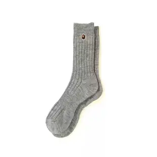 BAPE A Bathing Ape MELANGE SOCKS 黑色 灰色 麻花 中筒襪 長襪【1E70183009】