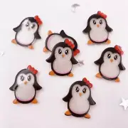 Penguin Sister Miniature Glitter Flatback Pattern Applique Embellishment Craft