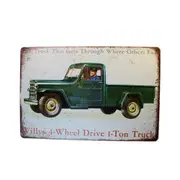 2x Tin Sign Truck 1-ton Sprint Drink Bar Whisky Rustic Look