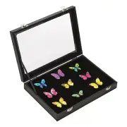 Ring Badge Display Case 11"x8" Jewelry Storage Box for Pin Collection Black