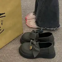 在飛比找蝦皮購物優惠-女鞋 港風日系jk單鞋 2023新款甜美製服蝴蝶結厚底百搭鬆