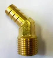 1pc 45º Elbow Barb Fitting 5/8" ID Hose x 3/8 NPT Fuel Boat MettleAir 140-10C