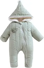 [Y·J Back home] Waterproof Baby Snowsuit Puffer Outift Fleece Lined Romper Infant Winter Outerwear Hooded