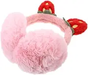 [TEMPNAP] Chic Winter Earmuff for Cute Strawberry Design Warm Ear and Durable for Cold Weather Present for
