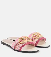 [Valentino Garavani] Valentino Garavani VLogo Signature crochet slides AU 8 pink