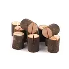 12 Pcs Wood Photo Clip Holder Wooden Menu Stand Wooden Base Photo Clip