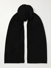 [TOTEME] TOTEME - Frayed Wool Scarf - Black - One size One size Black