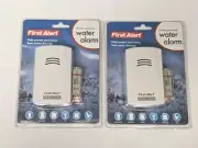 Lot x2 First Alert Water Alarm Battery Operated WA100 with 6ft Sensor Reach New
