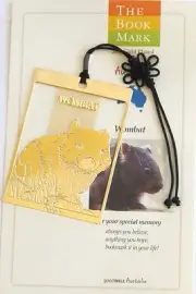 Australian Wombat Gold Plated Bookmark - Cello Wrapped
