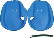 Swim Paddles | 1 Pair of Hand Fins for Swimming Adult - Lap Swim Gear, Upper Body Resistant Gloves, Portable, Unisex, Blue for Kids Teens