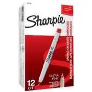 Sharpie Ultra Fine Marker Red 12 Pack