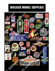 1:18 - 1:24 scale Pre-cut Vintage style Garage sign decals set 13