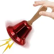 Christmas Hand Bell | Metal Service Bell with Wood Handle | Holiday Decor Hand Held Call Bell for Christmas Home Decoration Weddings Parties Gatherings
