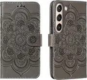 Shitomua for Samsung Galaxy S21 5G Case Wallet with Card Holder Kickstand Magnetic Soft Leather Flip Fold Case for Samsung S21 5G Cover (Gray)