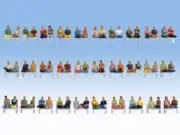 Noch 16072 HO/OO Gauge Sitting Passenger (60) Mega Economy Figure Set