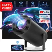 Portable 4K Mini Projector Wifi Bluetooth Built-In Apps Auto Keystone Full HD 10