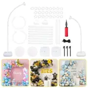 8FT & 6FT Balloon Arch Stand, Flexible Top Balloon Arch Kit, Half Arch Balloo...