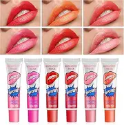 Peel Off Lip Stain, 6 Pcs Tattoo Magic Color Lip Gloss Sets, Easy Peel Off Lipgloss Set, Long Lasting Peel Off Lipstick Kit, Waterproof Peel Off Lip Tint Cosmetic Gift Set For Girls