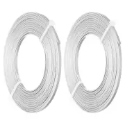 18 Gauge 3mm Wide Flat Wire, 16.4Ft 2 Roll Bendable Flat Bezel Wire, Silver