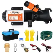 RV Macerator Pump 12V,12GPM Suction 3.2 feet Lift 10 feet with Garden Hose Di...