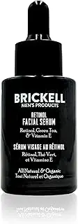 Brickell Men's Retinol Skin Care Serum Treatment For Firming Face Lines & Eye Wrinkles, Deep Hydrating Facial Skincare Serum For Anti-Aging, Fragrance Free, 30ml