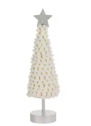 Boston International - Small Cone Christmas Tree - White & Gold w/ Star