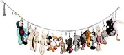 Stuffed Toy Storage Chain Hanging Plush Toys Holder Stuffed Animals Organizer Chain Boho Toy Display Organizer with 20PCS Metal Clips(79inch)