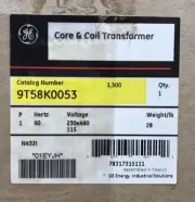HOUSTON STOCK NEW GE 9T58K0053 GENERAL PURPOSE TRNASFORMER 1.5 KVA 1 PHASE
