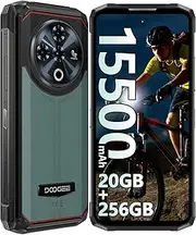 DOOGEE Fire 6 Power Rugged Phone Unlocked 2025, 15500mAh/33W Battery Cell Phone, 20GB+256GB, 6.56" Display Smartphone, 50MP AI Camera, 4G Triple SIM Android 14 Phones, 120LM Flashlight/NFC/GPS/OTG