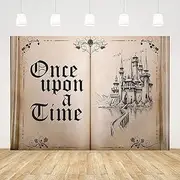 ABLIN 10x7ft Fairy Tale Books Backdrop Old Opening Book Once Upon a Time Ancient Castle Princess Romantic Story Photo Background Wedding Birthday Party Decorations Banner Props CQ100-10x7ft