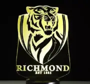 Richmond Tigers AFL Footy 3D Acrylic LED 7 Colour Night Light Touch Table Lamp