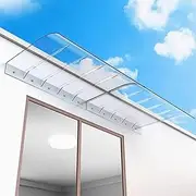 Clear Rainproof Roof Awning, Front Door Canopy Awning, Curved Window Rainproof Cover, Polycarbonate Roof Sheet, UV Resistant, Suitable for Outdoor Patio Porch(Clear,60x300cm/24 x118)