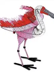 23” Tall Wire Beaded Scupture Spoonbill Made In South Africa patio sculpture