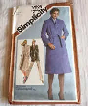 Simplicity Misses Lined Coat or Topper Pattern 9825 Size 16 From 1980