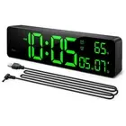 Digital Wall Clock Display with Time, Date, Temperature, LED Digital Alarm7005