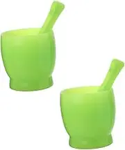 2 Sets Simple Garlic Masher with Ergonomic Pestles Manual Garlic Crusher for Kitchen Use Easy to Clean Design and Ginger