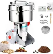 Zertylre Grain Mill Grinder Electric 2500g Commercial Spice Grinder 5000W High Power Spice Mill Stainless Steel Pulverizer Dry Grinder Grinding Machine for Household/Resturant/Hotel (2500)