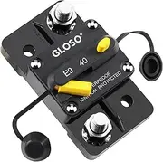 GLOSO E99 Waterproof Circuit Breaker 12V-48V DC Extended Surface Mount Manual Reset High-Amp for Marine RV Truck (40A)