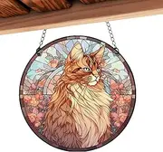 Acunny Cat Suncatcher for Indoor Window, Cat Suncatcher - Window Panel Pendant | Cat Tinted Acrylic Ornaments Sun Catcher Pendant for Girl Party