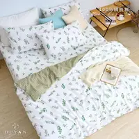 在飛比找ETMall東森購物網優惠-DUYAN竹漾-台灣製100%精梳棉單人床包二件組-青葉之森