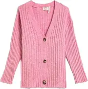 [Koton] Girls's Knit Soft Touch V Neck Button Closure Long Sleeve Cardigan