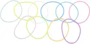 BRIGHTFUFU 50pcs Glow The Dark Silicone Jelly Bracelets Luminous Hair Ties for Party Favors for Retro Parties Themed Events Birthdays and Weddings