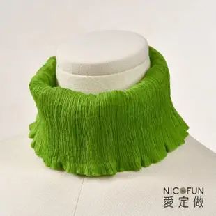 【NicoFun 愛定做】100%Silk真絲 流行色彩百搭圍脖(100%桑蠶絲 領巾 圍巾 圍脖 髮帶 皺褶絲巾)