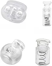 LALAFINA 200pcs Round Spring Toggles Spring Rope Lanyard The Switch Lock DIY Spring Bump Stopper Spring Loaded Cord Clear Fasteners Spring Elastic Rope Spring Fastener Cord Fasteners