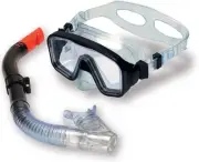 Manatee Dry Top with Purge Valve Aviator Mask and Snorkel Set - 15"