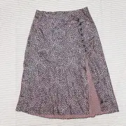 Victoria’s Secret Women’s S Skirt leopard print Trim Satin Slip Midi NWT